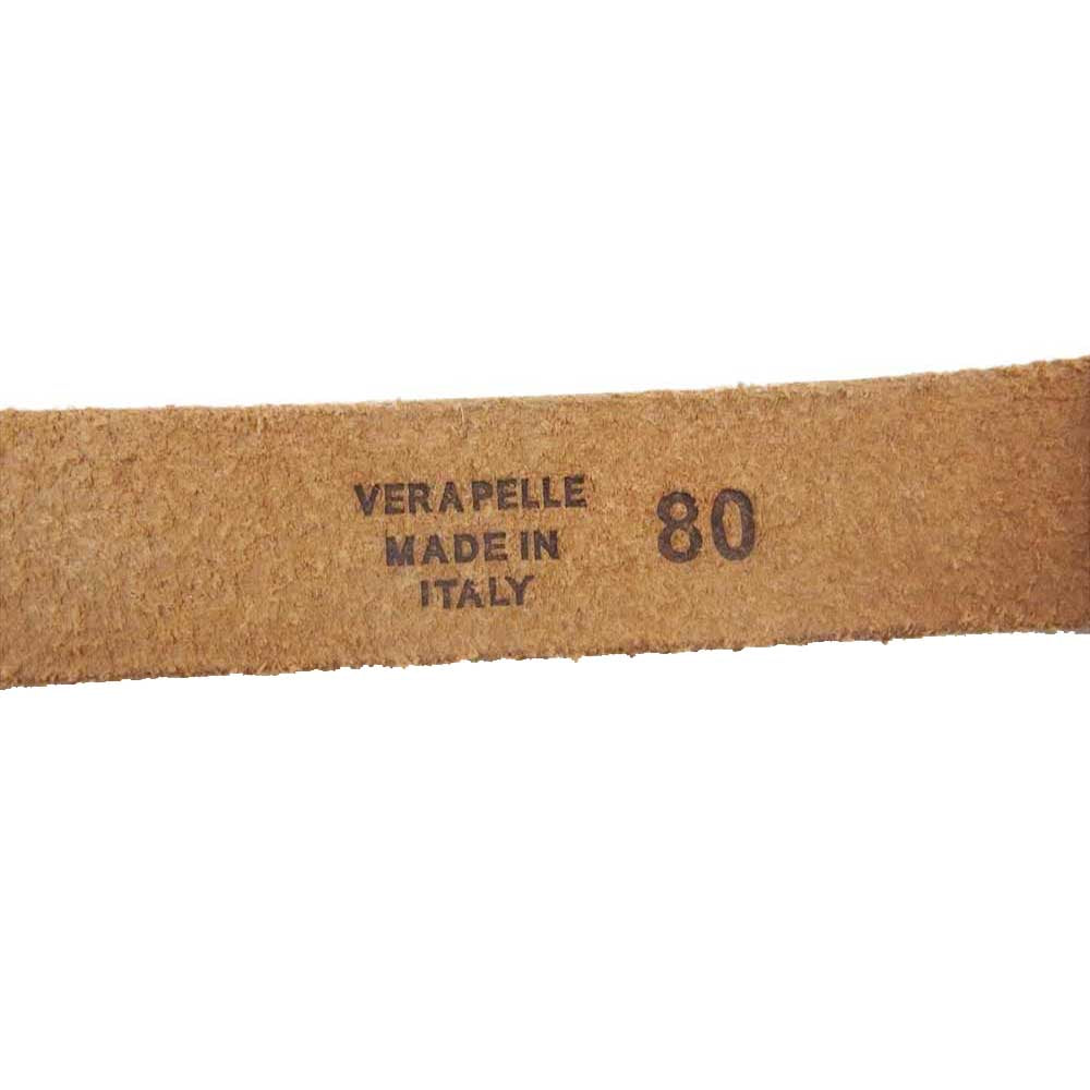 MAISON MARTIN MARGIELA メゾンマルタンマルジェラ 11ライン バックル ナロータイプ レザー ベルト ブラウン系 80【中古】