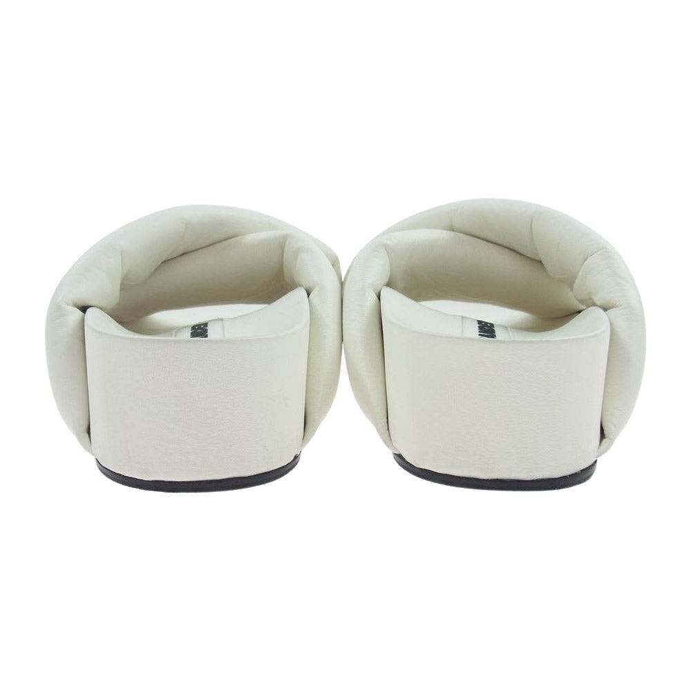 JIL SANDER ジルサンダー JS38044A added Slides ラムレザー クロスオーバー ストラップ サンダル ホワイト系 36【中古】