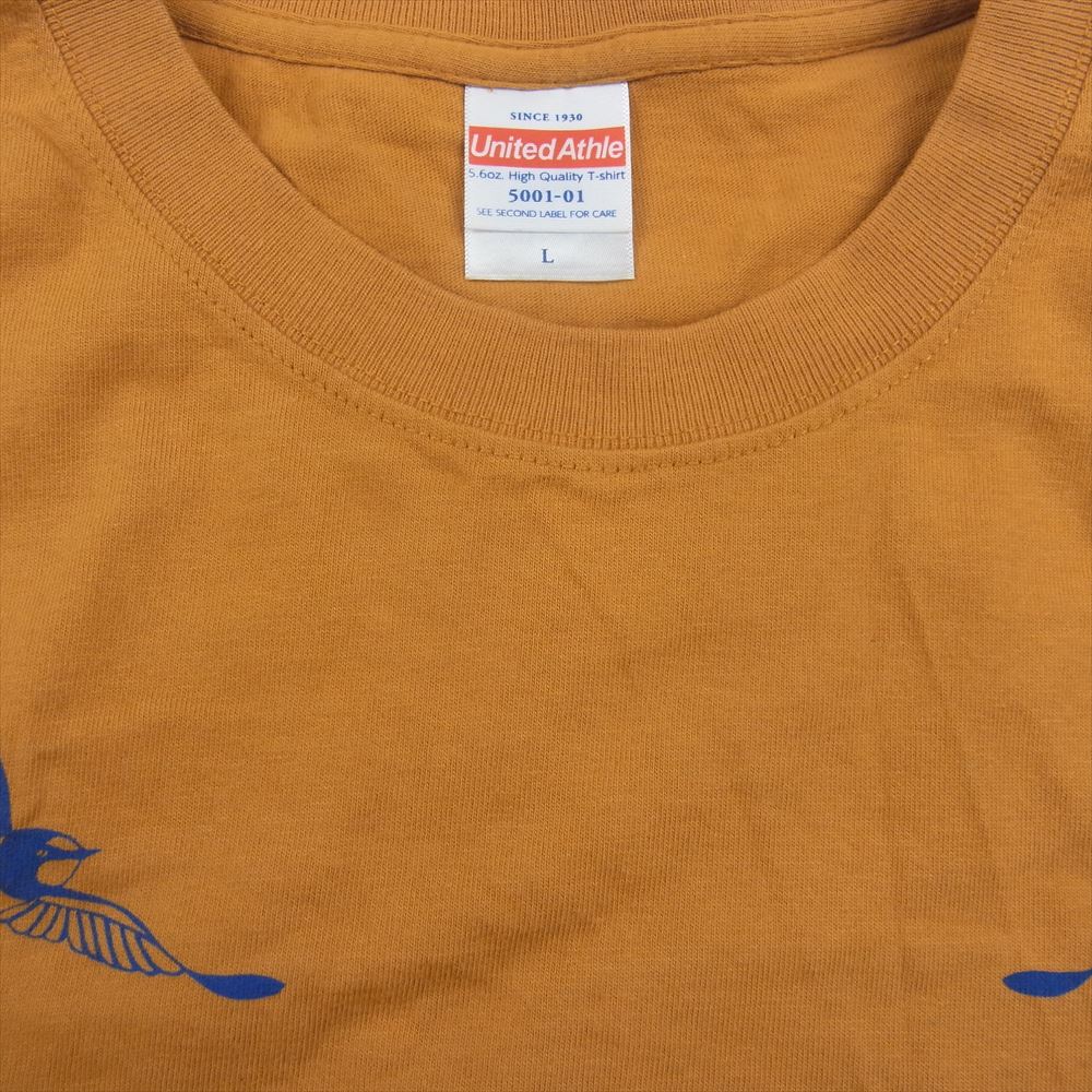 ゼア スワロー シールド ロゴプリント 半袖 クルーネック Tシャツ イエロー系 L【中古】