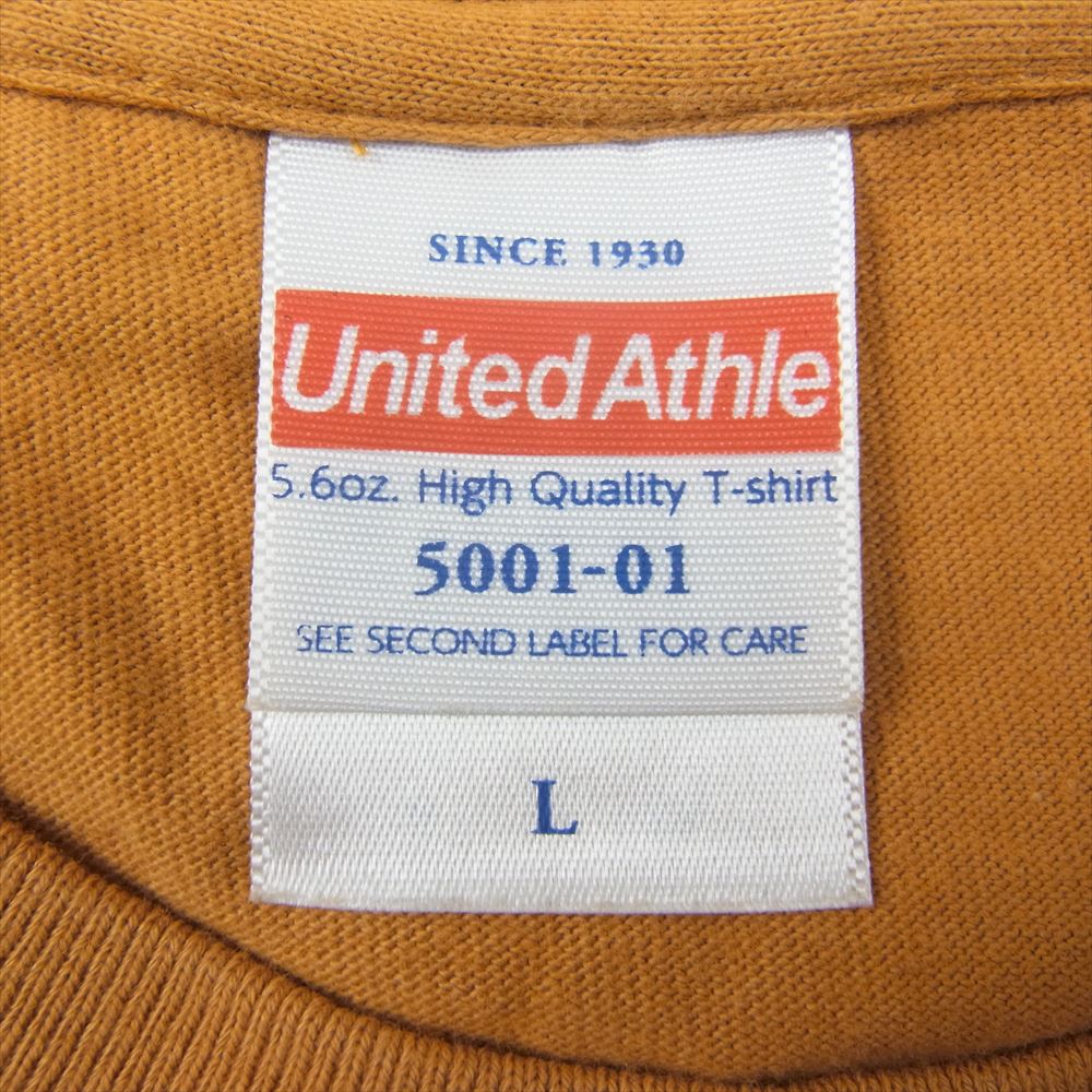 ゼア スワロー シールド ロゴプリント 半袖 クルーネック Tシャツ イエロー系 L【中古】