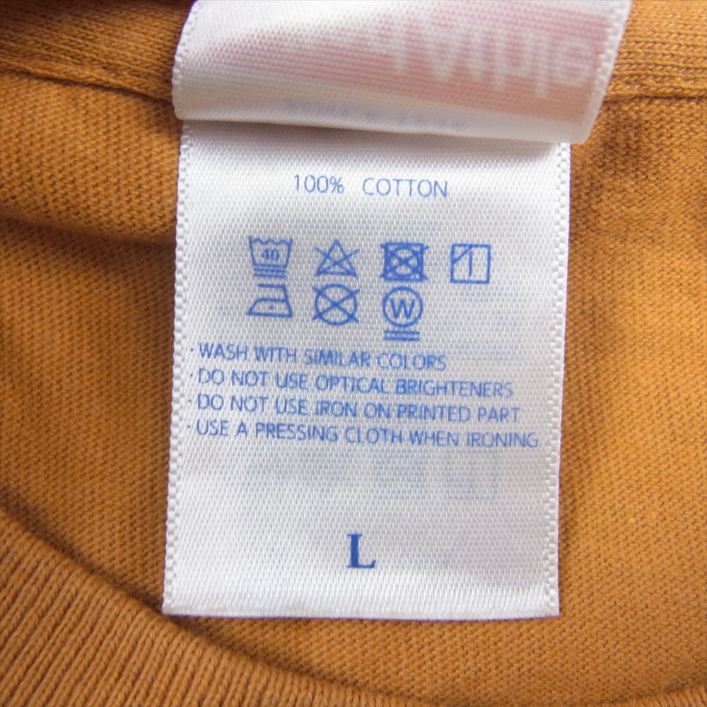 ゼア スワロー シールド ロゴプリント 半袖 クルーネック Tシャツ イエロー系 L【中古】