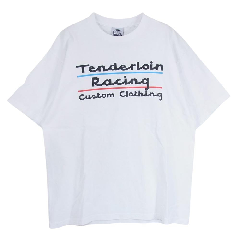 TENDERLOIN テンダーロイン 17SS Racing PRO CLUB ボディ レーシング ロゴ ヘビー クルーネック 半袖 Tシャツ ホワイト系 L【中古】