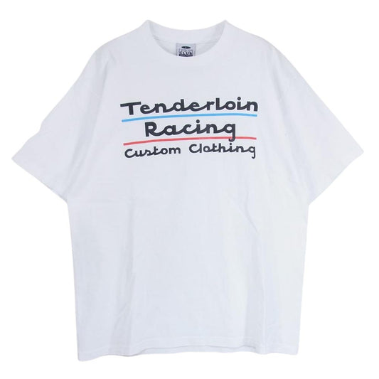 TENDERLOIN テンダーロイン 17SS Racing PRO CLUB ボディ レーシング ロゴ ヘビー クルーネック 半袖 Tシャツ ホワイト系 L【中古】