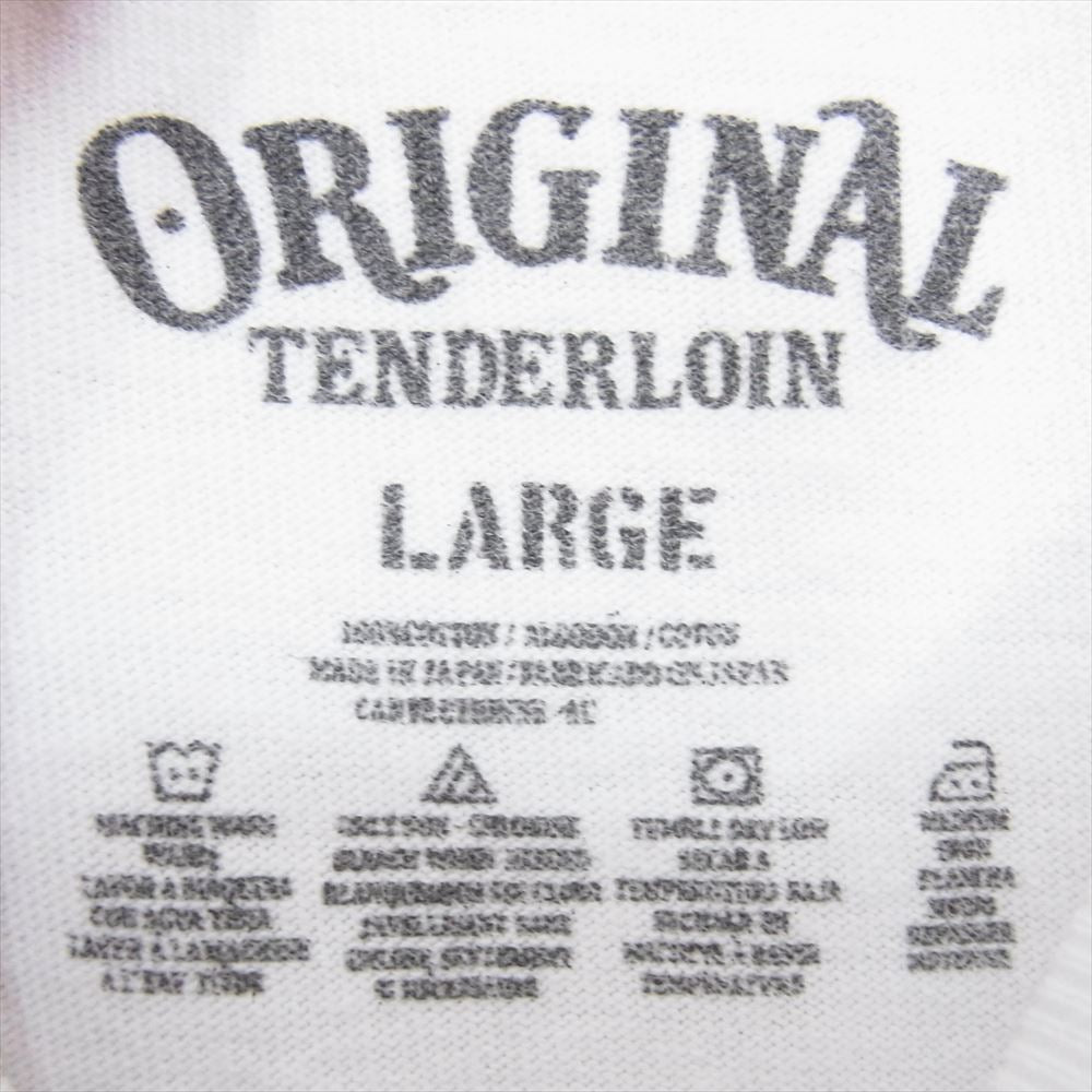TENDERLOIN テンダーロイン 17SS Racing PRO CLUB ボディ レーシング ロゴ ヘビー クルーネック 半袖 Tシャツ ホワイト系 L【中古】