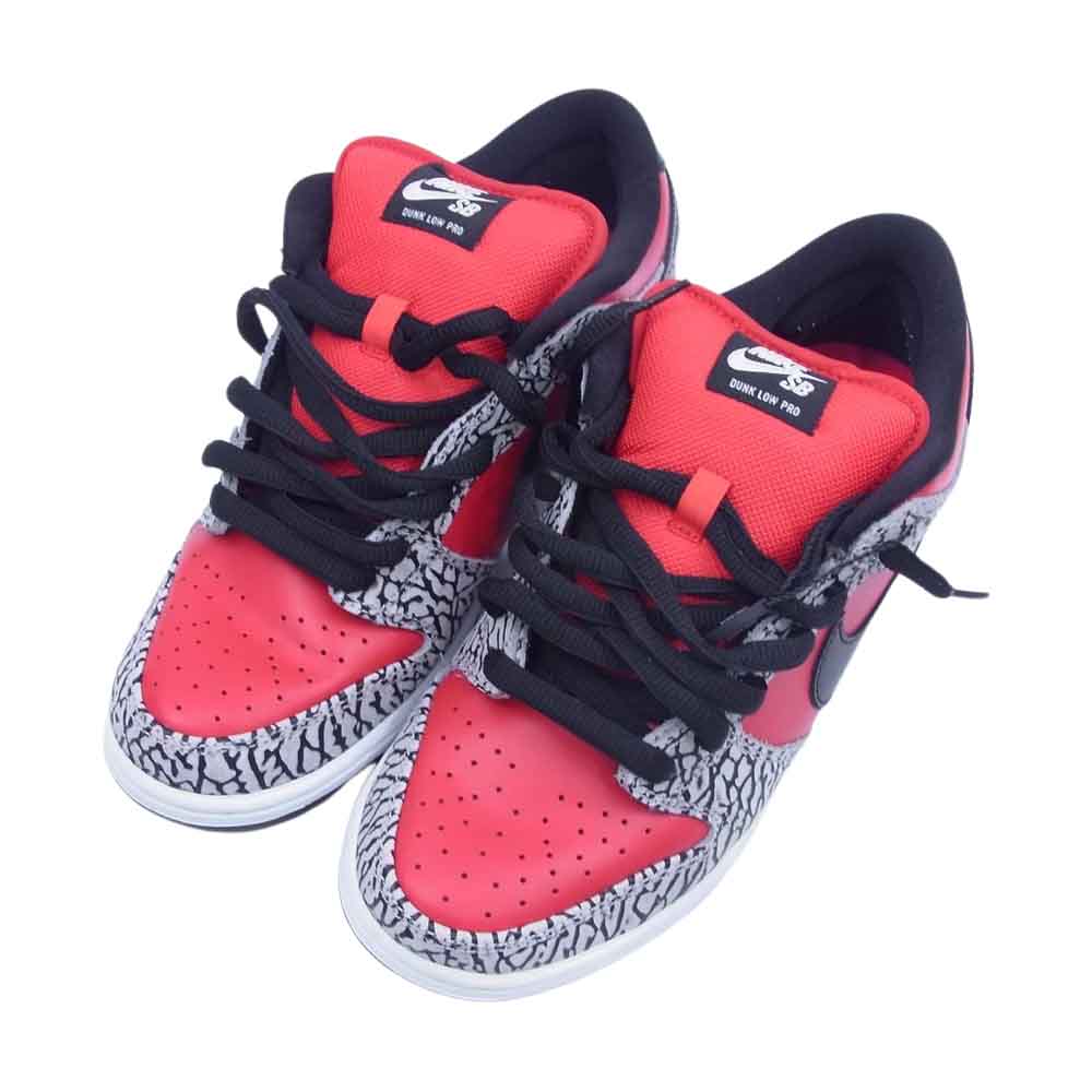 Supreme シュプリーム 12SS 313170-600 × NIKE ナイキ SB Dunk Low Red Cement ダンク ロー レッド セメント スニーカー レッド系 27.5cm【美品】【中古】