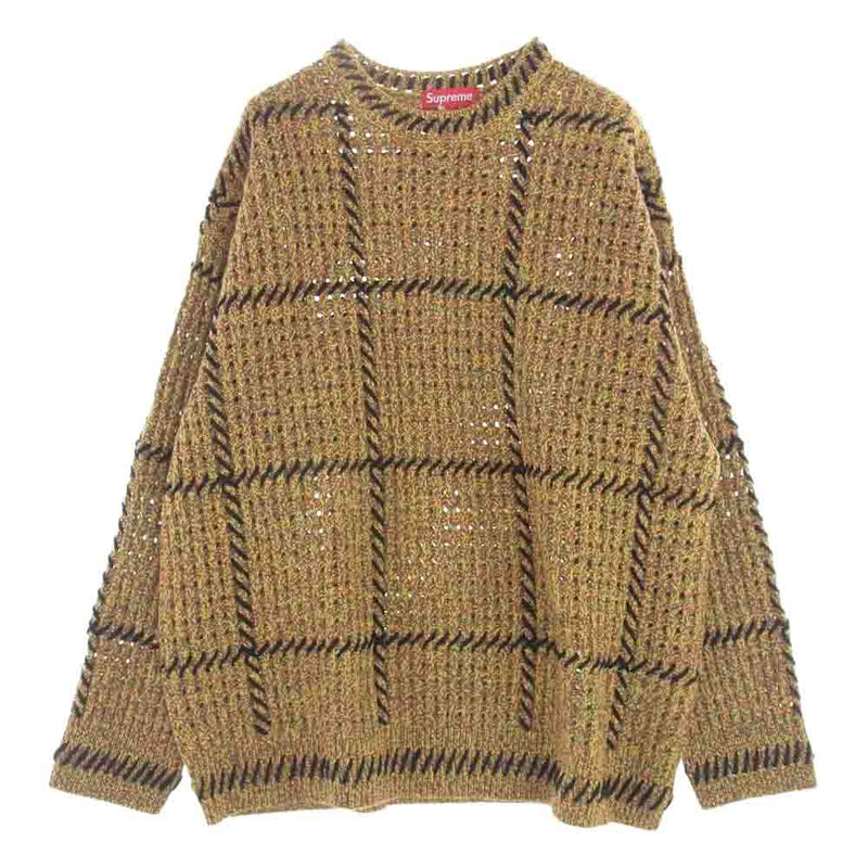 Supreme シュプリーム 23SS Quilt Stitch Sweater キルト ステッチ セーター ニット マルチカラー系 L【新古品】【未使用】【中古】