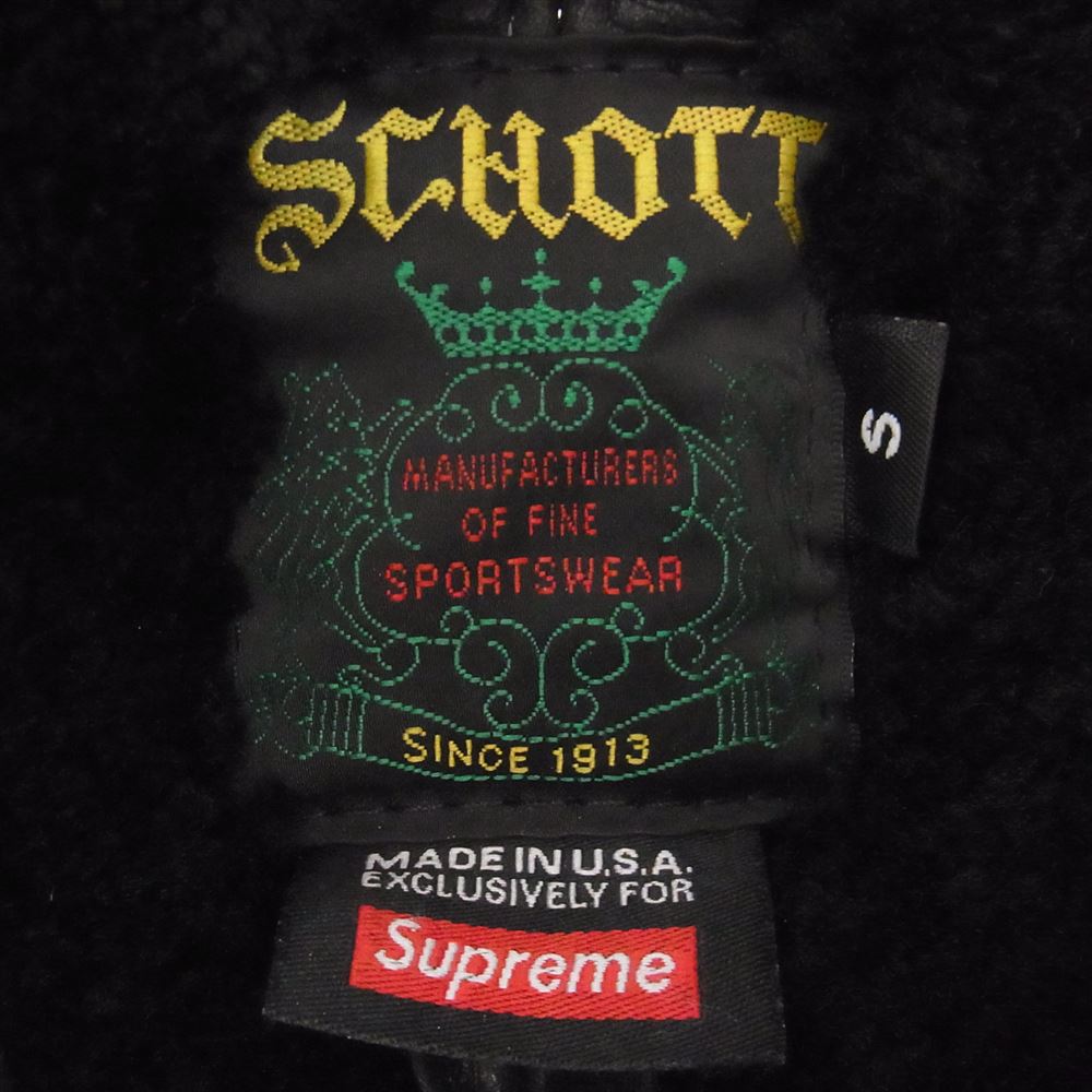 Supreme シュプリーム 16AW × Schott ショット Shearling Bomber Jacket シアリング ボンバー ジャケット ブラック系 S【中古】