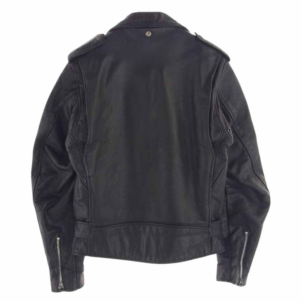 schott ショット 70s 牛タグ TALON ジップ USA製 レザー ダブル ライダース ジャケット ブラック系 38【中古】