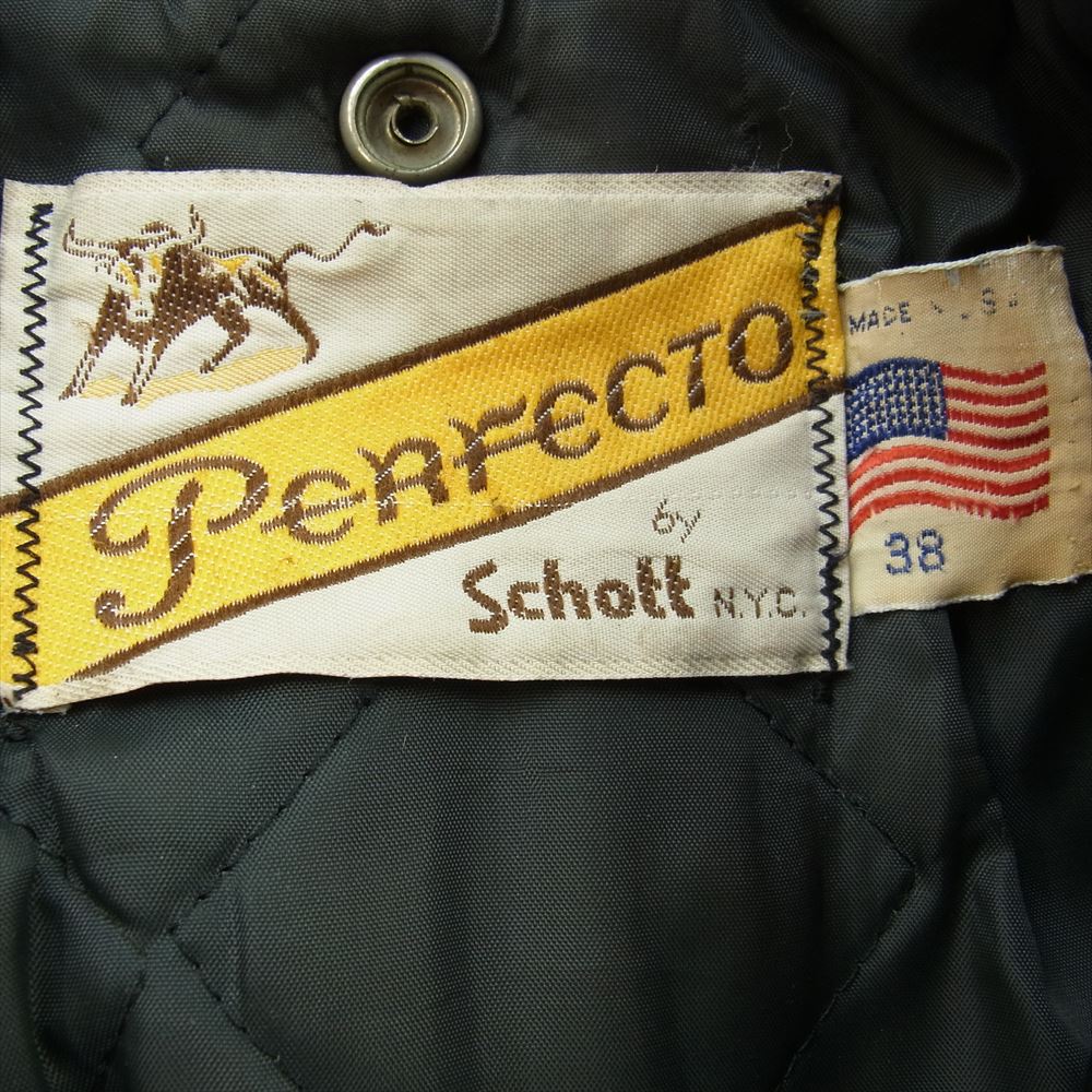 schott ショット 70s 牛タグ TALON ジップ USA製 レザー ダブル