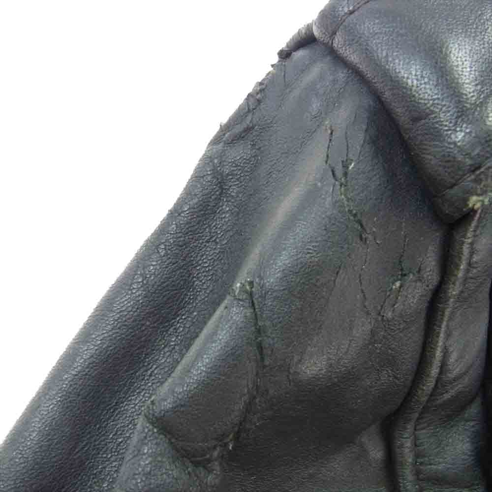 schott ショット 70s 牛タグ TALON ジップ USA製 レザー ダブル ライダース ジャケット ブラック系 38【中古】