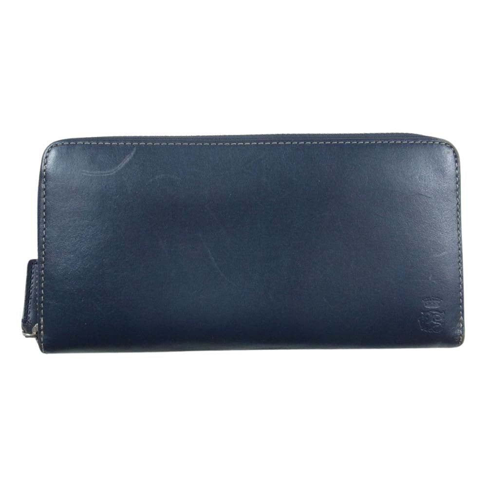 Paul Smith ポール・スミス 554-839 LONG BILLFOLD AND COIN WALLET ビルフォールド ラウンドジップ ロングウォレット 長財布 ネイビー系【中古】