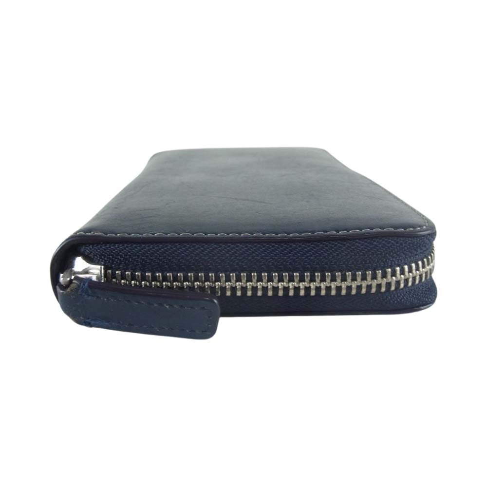 Paul Smith ポール・スミス 554-839 LONG BILLFOLD AND COIN WALLET ビルフォールド ラウンドジップ ロングウォレット 長財布 ネイビー系【中古】