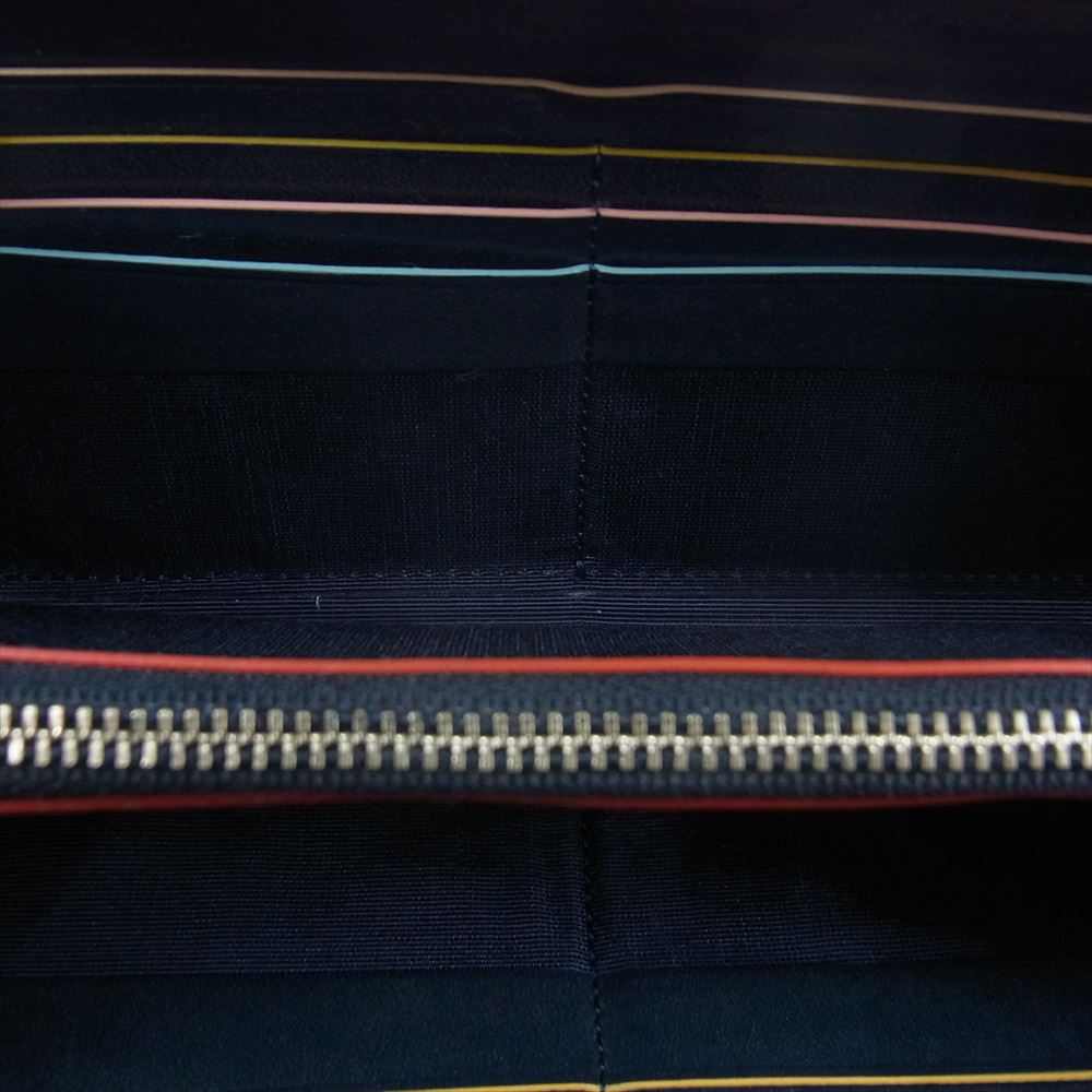Paul Smith ポール・スミス 554-839 LONG BILLFOLD AND COIN WALLET ビルフォールド ラウンドジップ ロングウォレット 長財布 ネイビー系【中古】