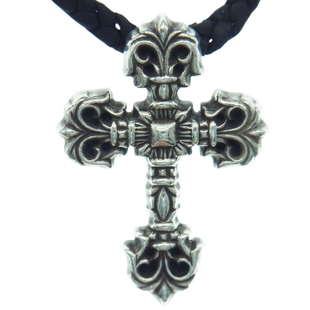 CHROME HEARTS クロムハーツ（原本無） FILIG CROSS-XSM LB フィリグリー クロス XS ペンダントトップ レザー ブレード ネックレス シルバー系【中古】