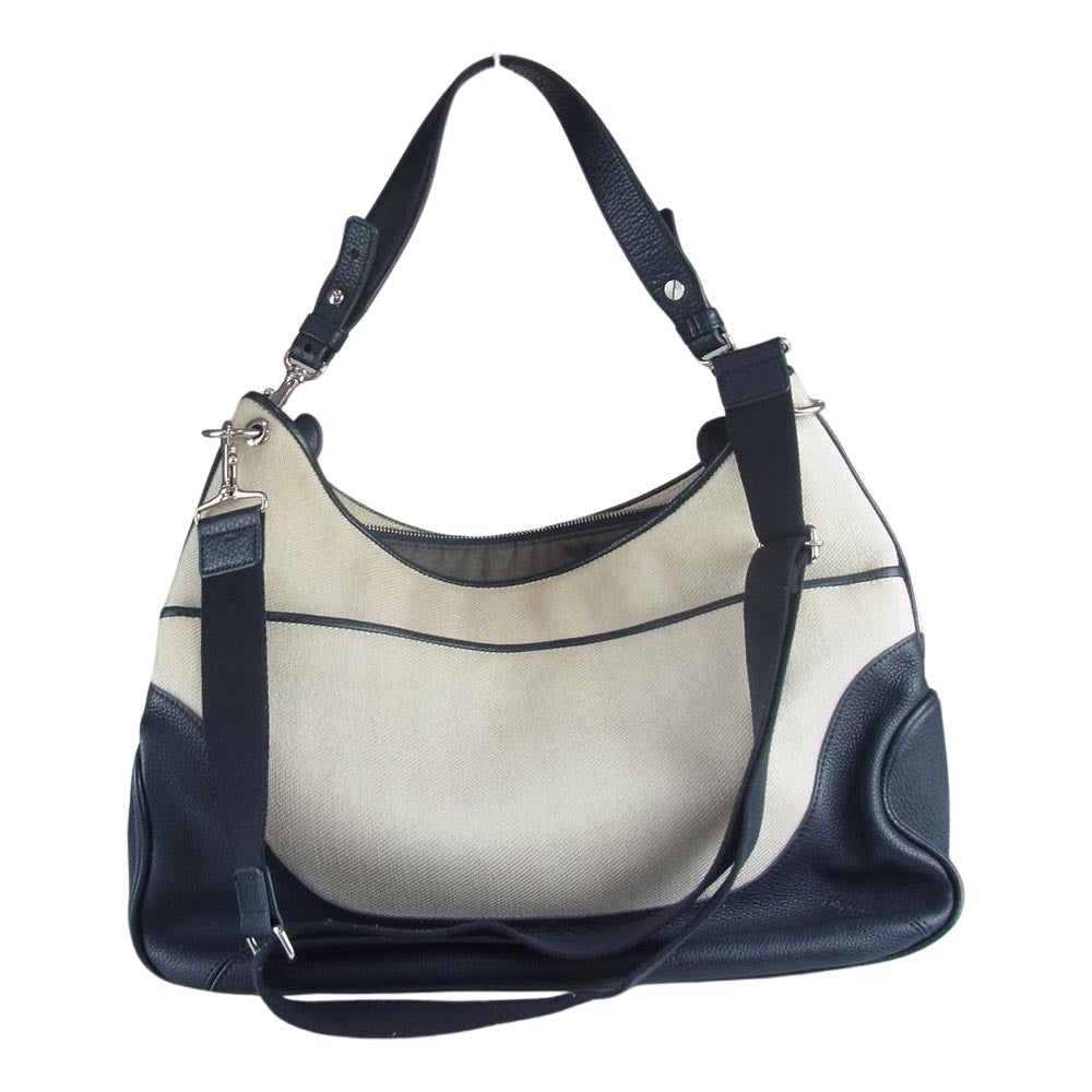 PELLE MORBIDA ペッレモルビダ キャンバス レザー ワンショルダー 2way バッグ  ベージュ系【中古】