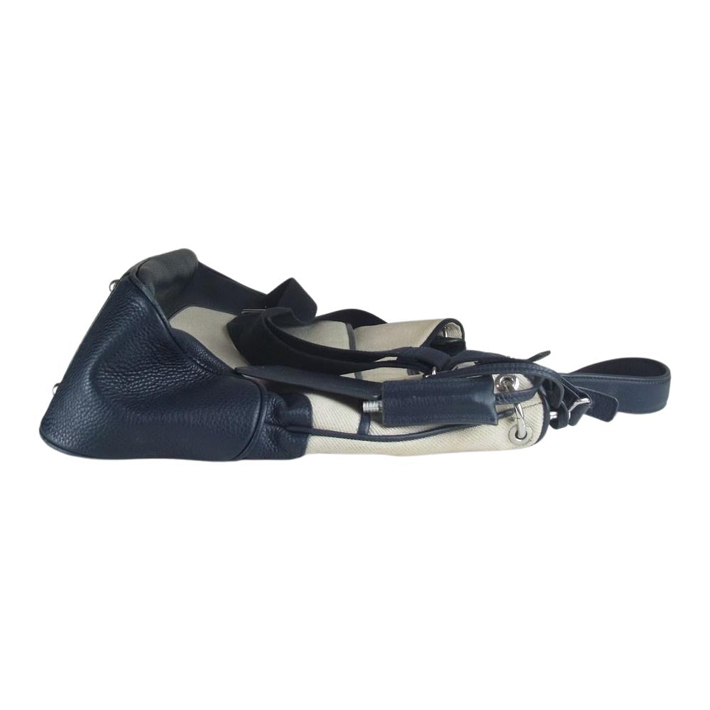 PELLE MORBIDA ペッレモルビダ キャンバス レザー ワンショルダー 2way バッグ  ベージュ系【中古】