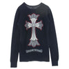 CHROME HEARTS クロムハーツ（原本無） セメタリー CHプラス CHクロスプリント ワッフル サーマル 長袖 カットソー ブラック系 S【中古】
