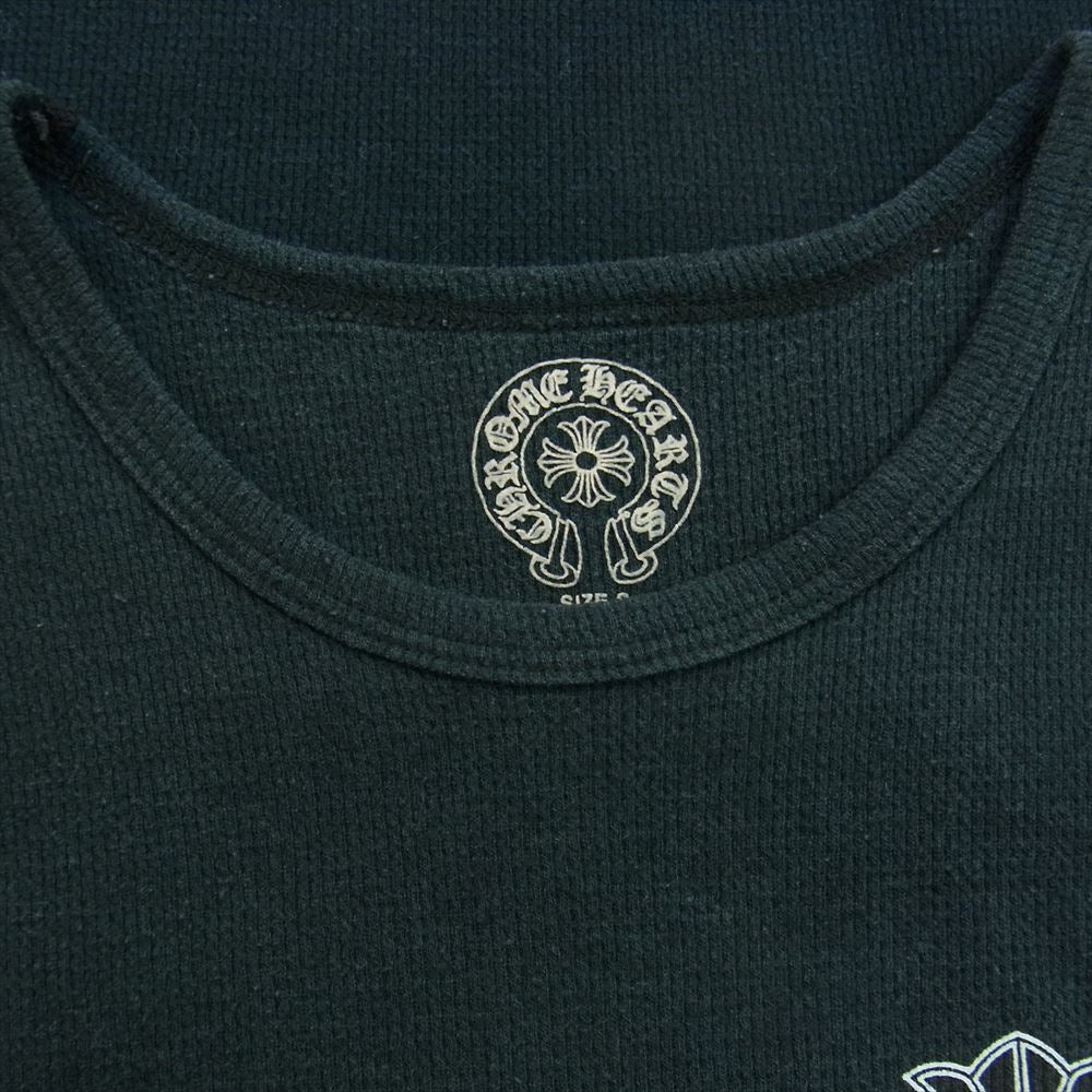 CHROME HEARTS クロムハーツ（原本無） セメタリー CHプラス CHクロスプリント ワッフル サーマル 長袖 カットソー ブラック系 S【中古】