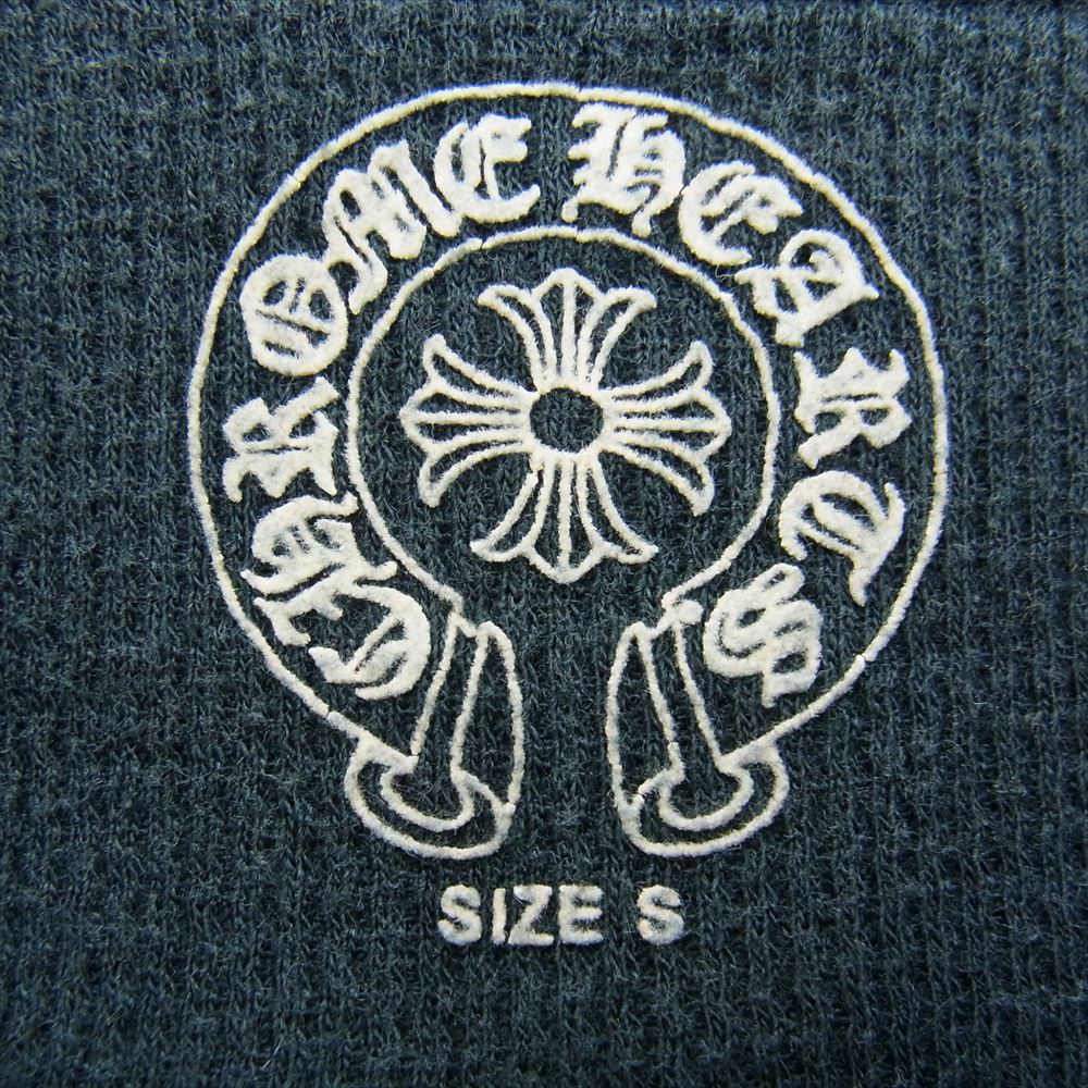 CHROME HEARTS クロムハーツ（原本無） セメタリー CHプラス CHクロスプリント ワッフル サーマル 長袖 カットソー ブラック系 S【中古】
