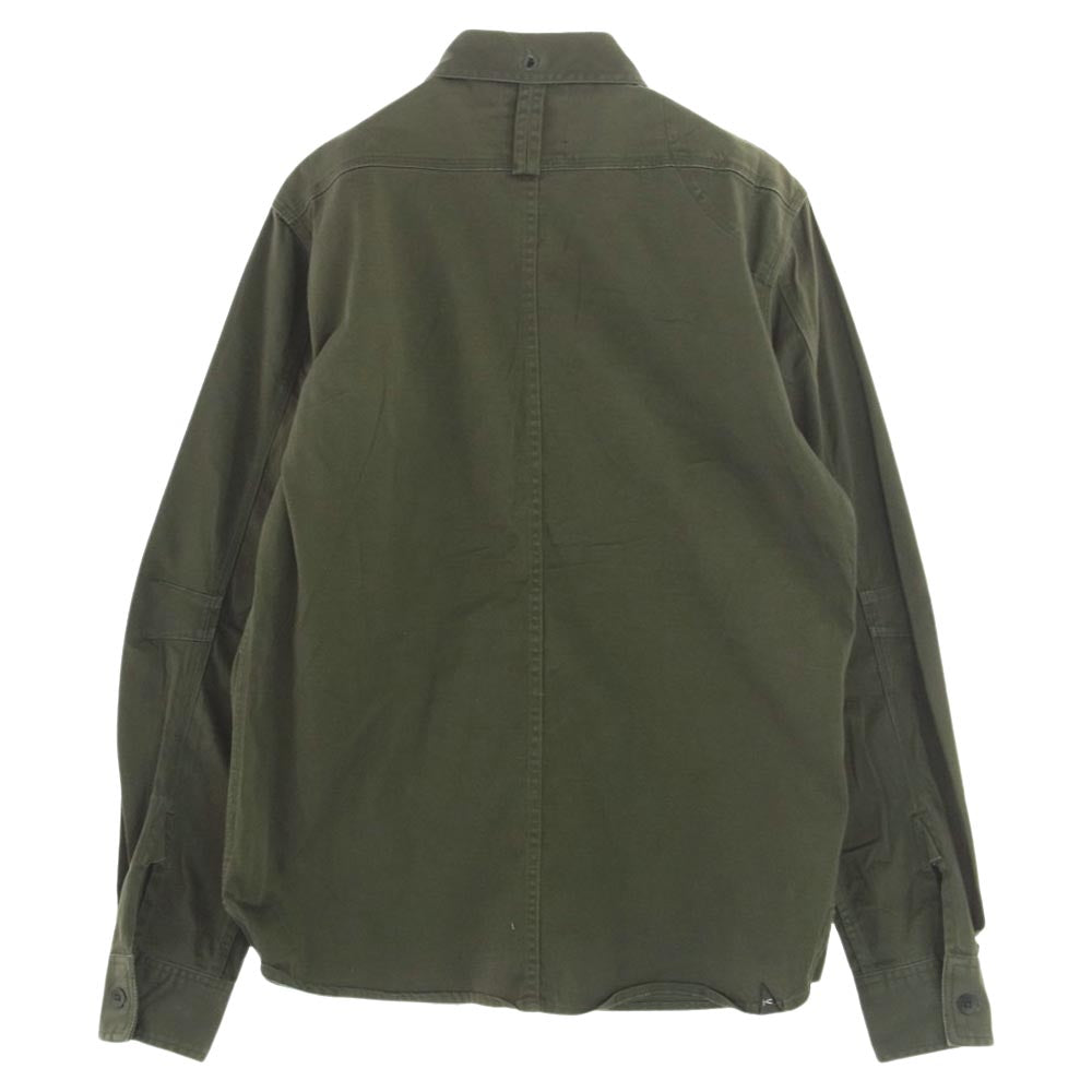 デンハム ミリタリー ワーク 長袖 シャツ カーキ系 M【中古】