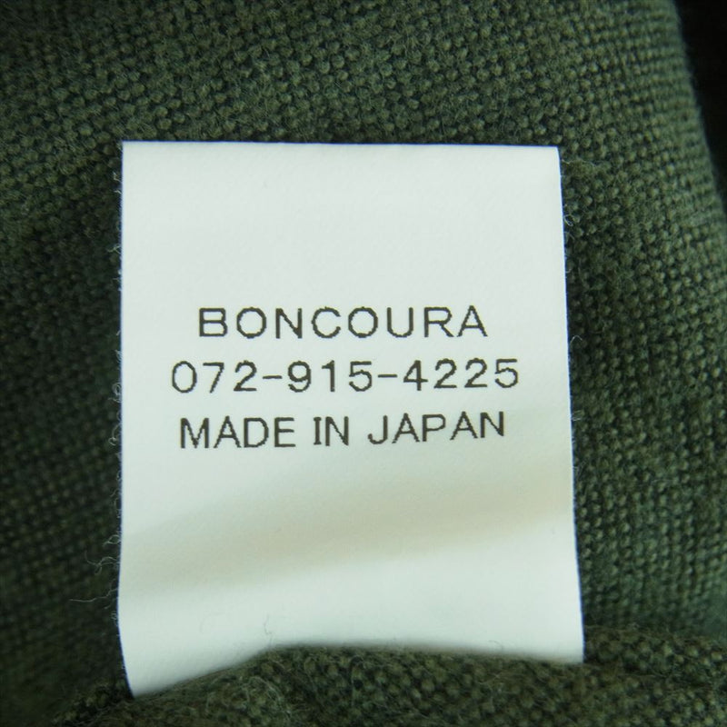 BONCOURA ボンクラ コットン ボタンダウン 長袖 シャツ 日本製 モスグリーン系 38【中古】