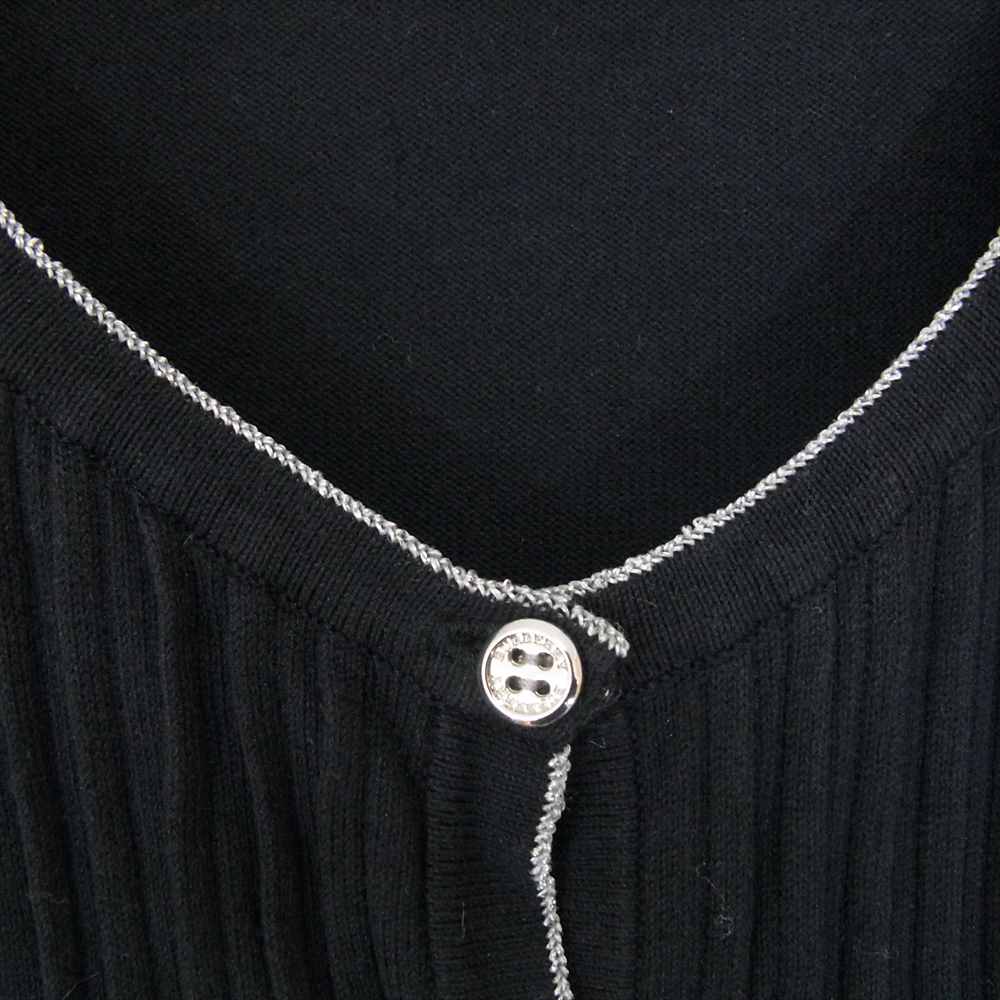BURBERRY バーバリー ピンタック カーディガン ロゴ刺繍 ブラック系 2【中古】