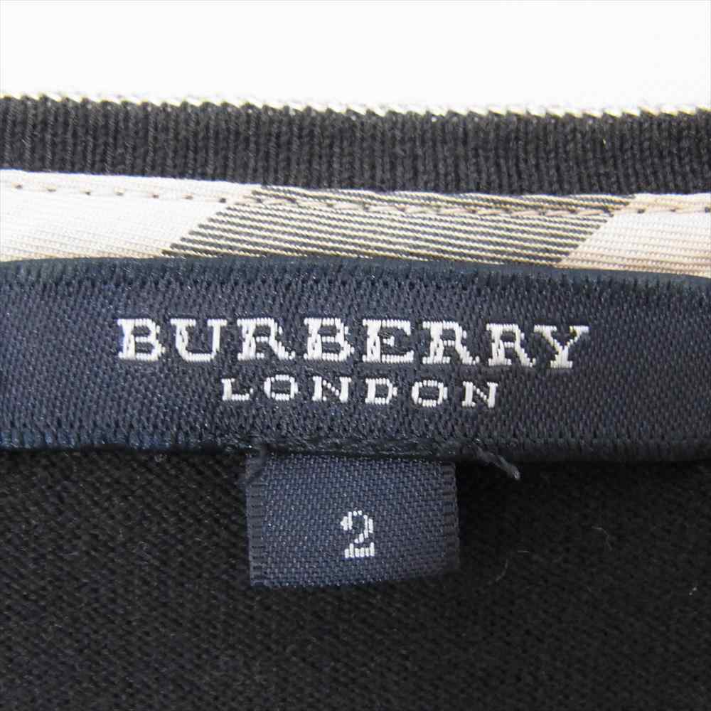BURBERRY バーバリー ピンタック カーディガン ロゴ刺繍 ブラック系 2【中古】