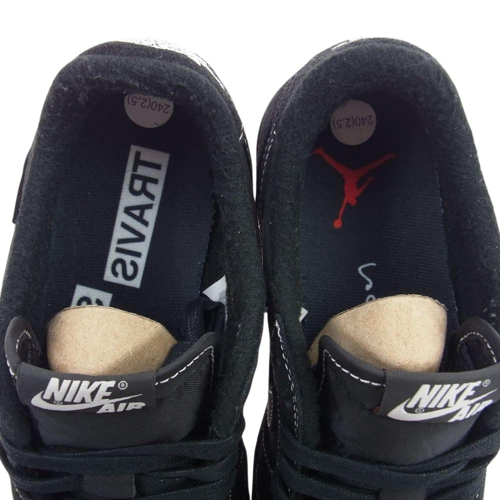 NIKE AIR JORDAN ナイキ ジョーダン DM7866-001 × Travis Scott Air Jordan 1 LOW OG BLACK PHANTOMP ブラックファントム スニーカー ブラック系 24.0cm【中古】