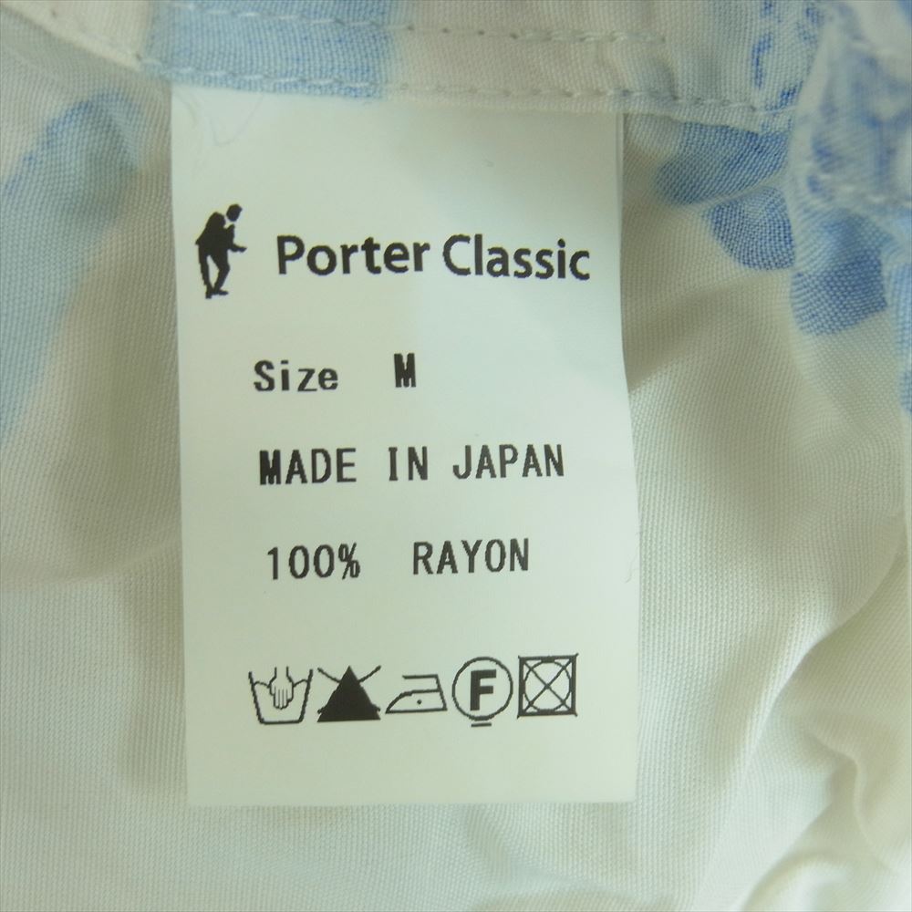 PORTER CLASSIC ポータークラシック 17SS ALOHA SHIRT HAWAIIAN ハワイアン アロハ 半袖 シャツ オフホワイト系 ブルー系 M【中古】