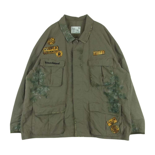 PORTER CLASSIC ポータークラシック 18SS H/W HIPPIE WEATHER JACKET ハンドワーク ヒッピー ウェザー ジャケット カーキ系 オリーブ系 3【中古】