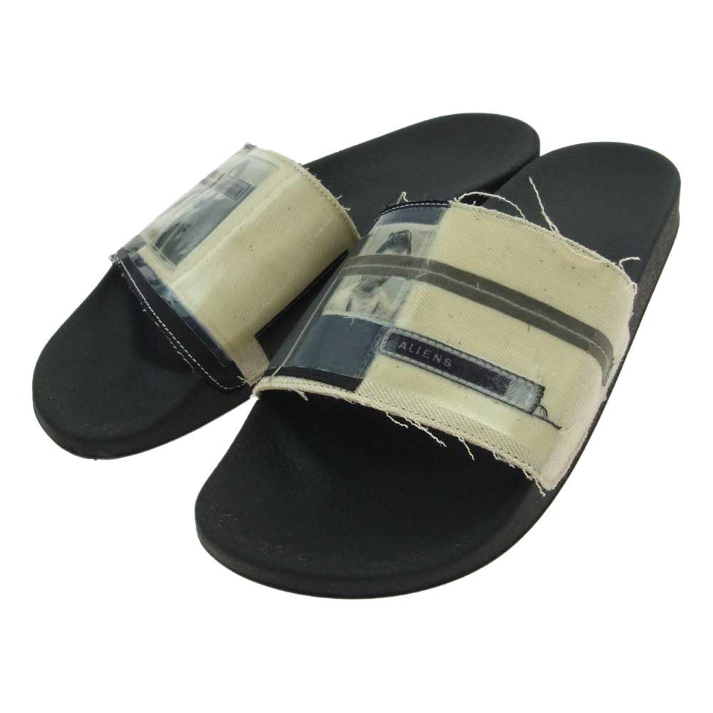 Rick Owens リックオウエンス DU19S4817 DRKSHDW ダークシャドウ PATCH SLIDES パッチ スライド サンダル  ブラック系 43【中古】
