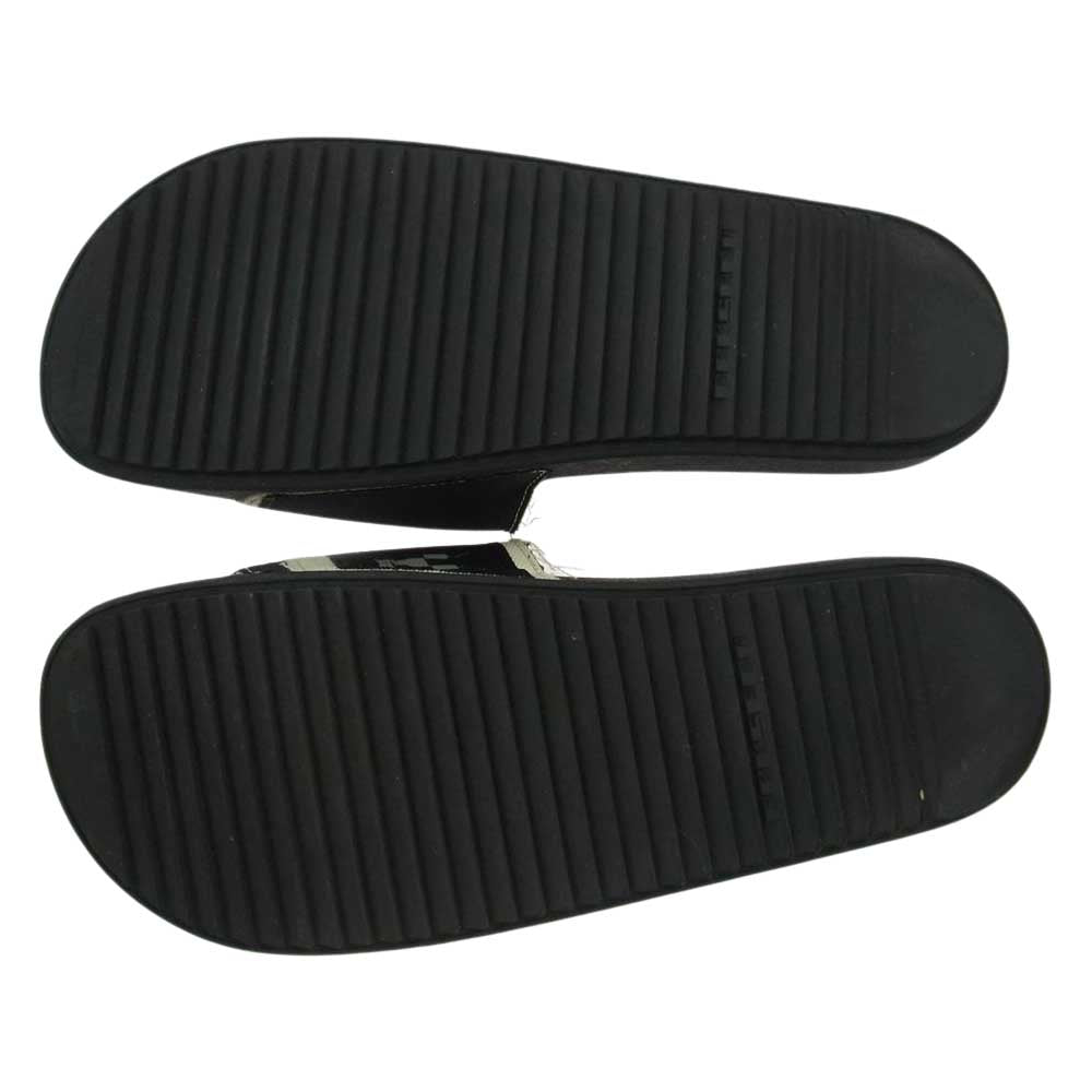 Rick Owens リックオウエンス DU19S4817 DRKSHDW ダークシャドウ PATCH SLIDES パッチ スライド サンダル  ブラック系 43【中古】