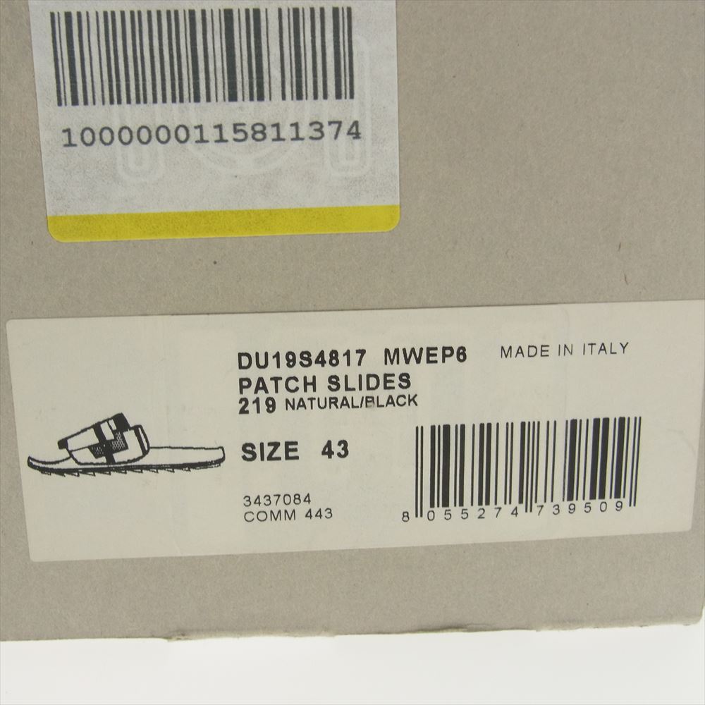 Rick Owens リックオウエンス DU19S4817 DRKSHDW ダークシャドウ PATCH SLIDES パッチ スライド サンダル  ブラック系 43【中古】
