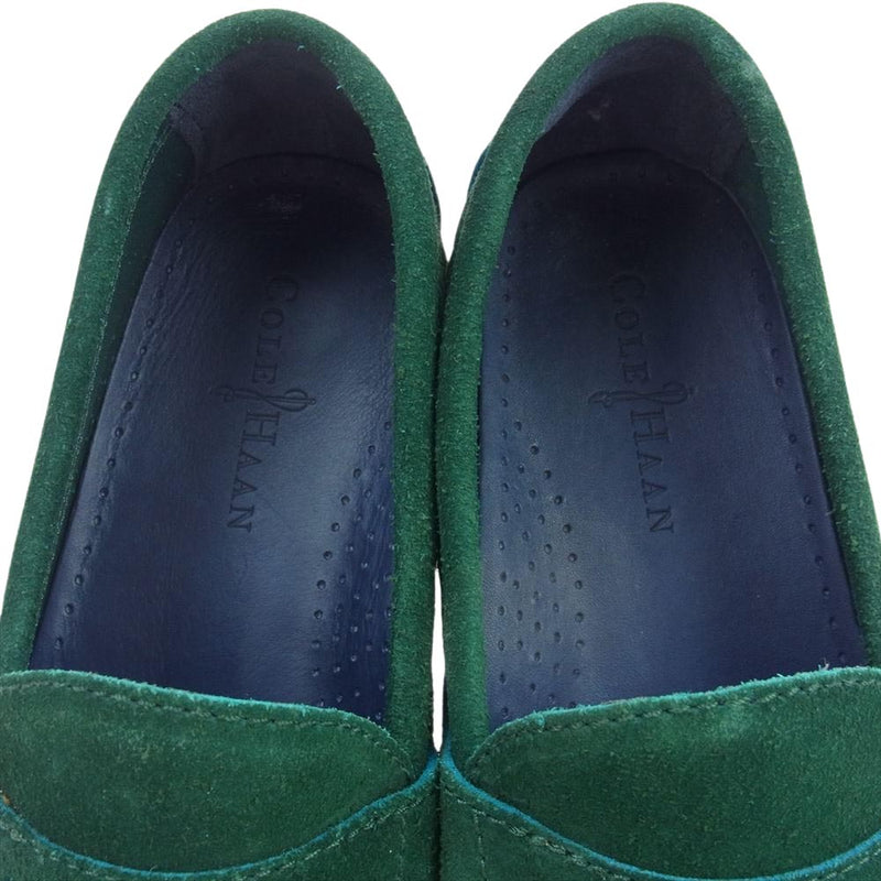 COLE HAAN コールハーン c11177 Penny Loafers Green Suede Leather スエードレザー コインローファー グリーン系 9.5【中古】