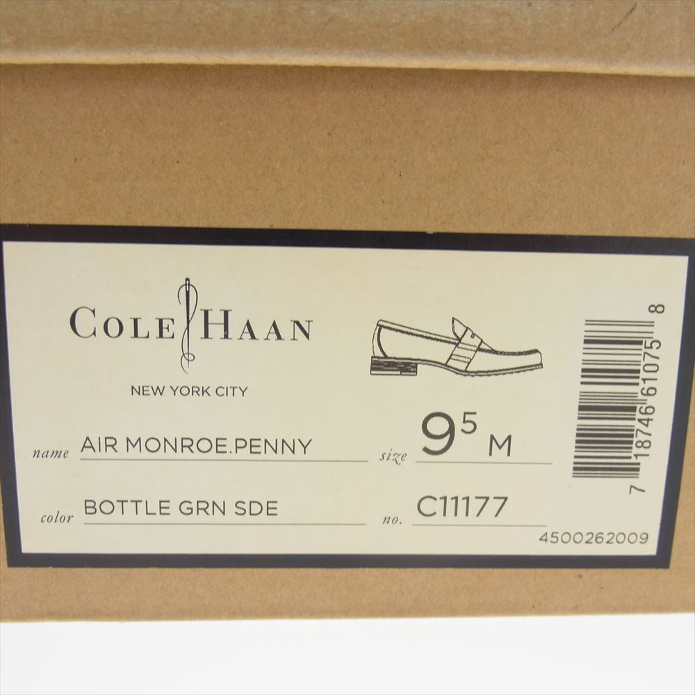 COLE HAAN コールハーン c11177 Penny Loafers Green Suede Leather スエードレザー コインローファー グリーン系 9.5【中古】