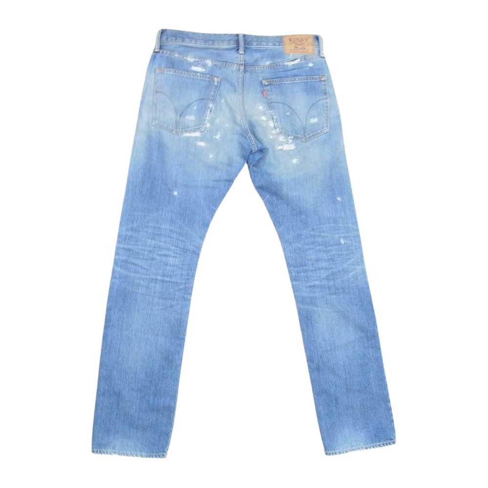 HYSTERIC GLAMOUR ヒステリックグラマー 23SS 02231AP08 TRC加工 ローライズ スリム ストレート デニムパンツ インディゴブルー系 32【極上美品】【中古】