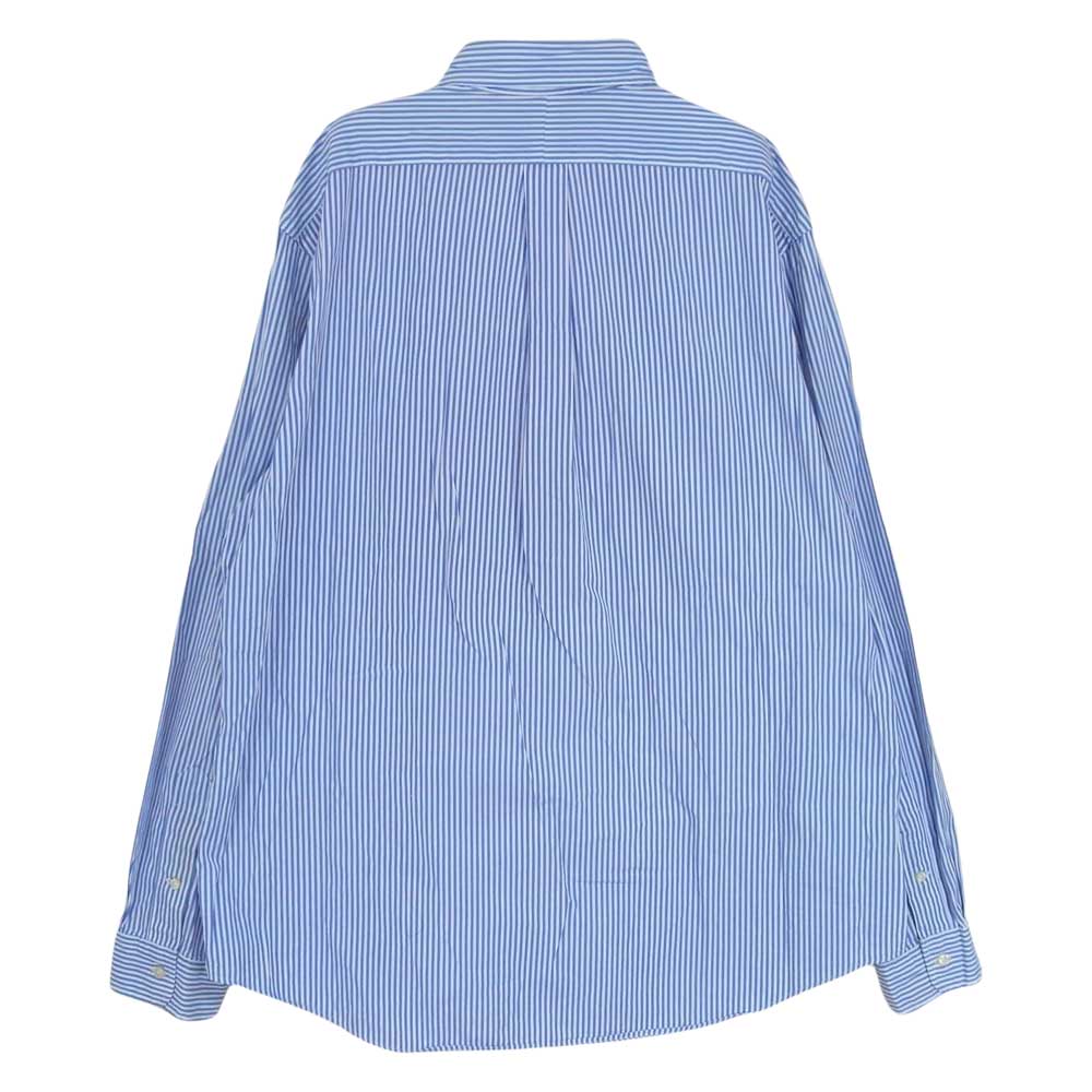 RALPH LAUREN ラルフローレン CLASSIC FIT クラシック フィット ストライプ ボタンダウン 長袖 シャツ ブルー系 XL【中古】