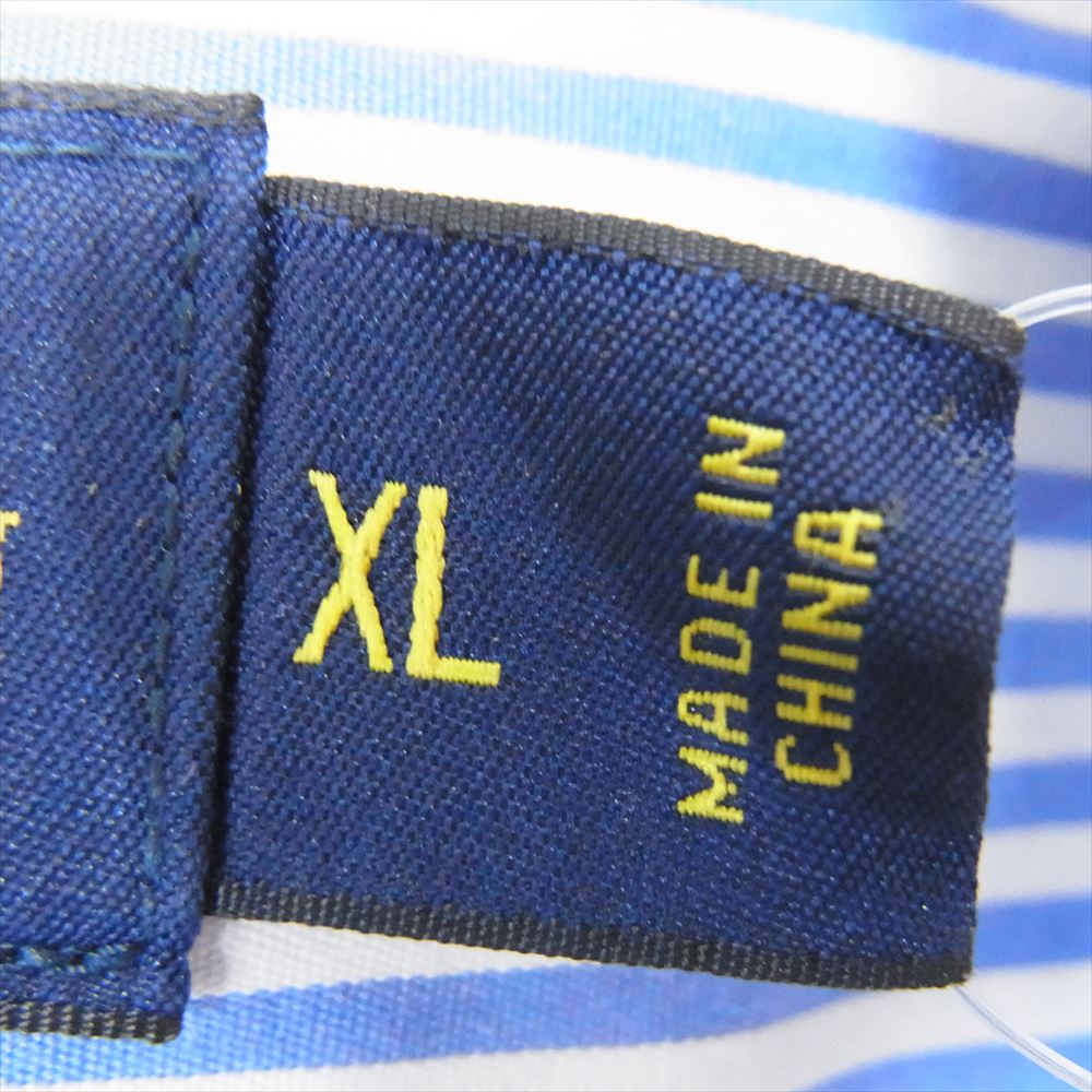 RALPH LAUREN ラルフローレン CLASSIC FIT クラシック フィット ストライプ ボタンダウン 長袖 シャツ ブルー系 XL【中古】