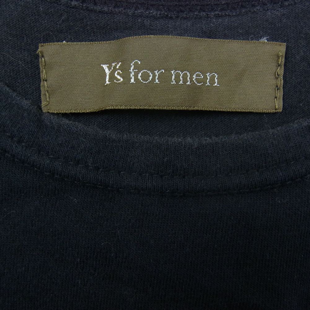Y's Yohji Yamamoto ワイズ ヨウジヤマモト Y's for men ワイズフォーメン フラワー バック プリント 半袖 Tシャツ ブラック系 3【中古】
