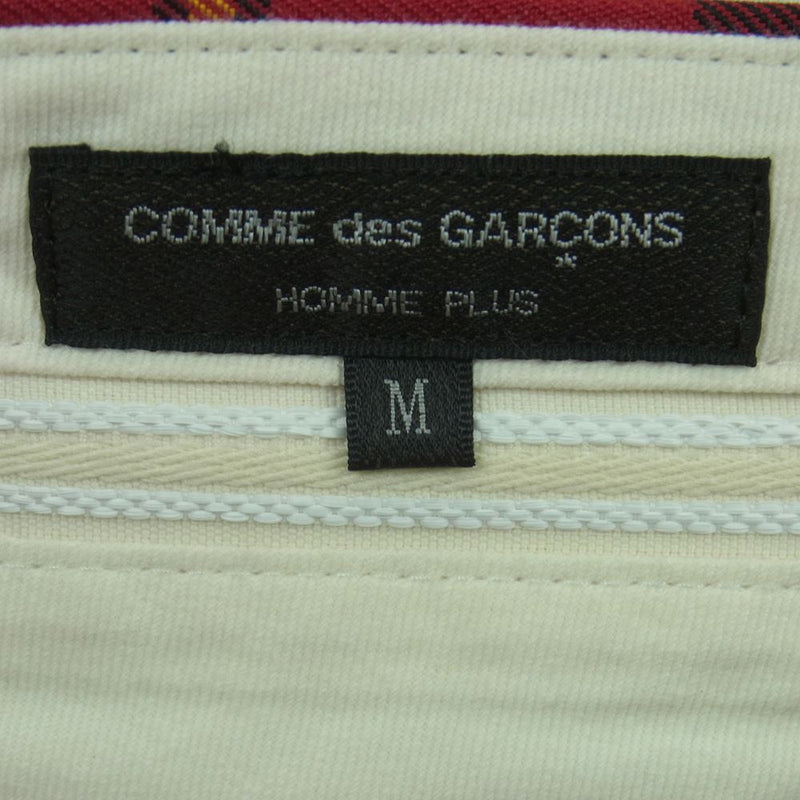 COMME des GARCONS HOMME PLUS コムデギャルソンオムプリュス 20AW PF-P004 チェック ストレート スラックス パンツ レッド系 M【中古】