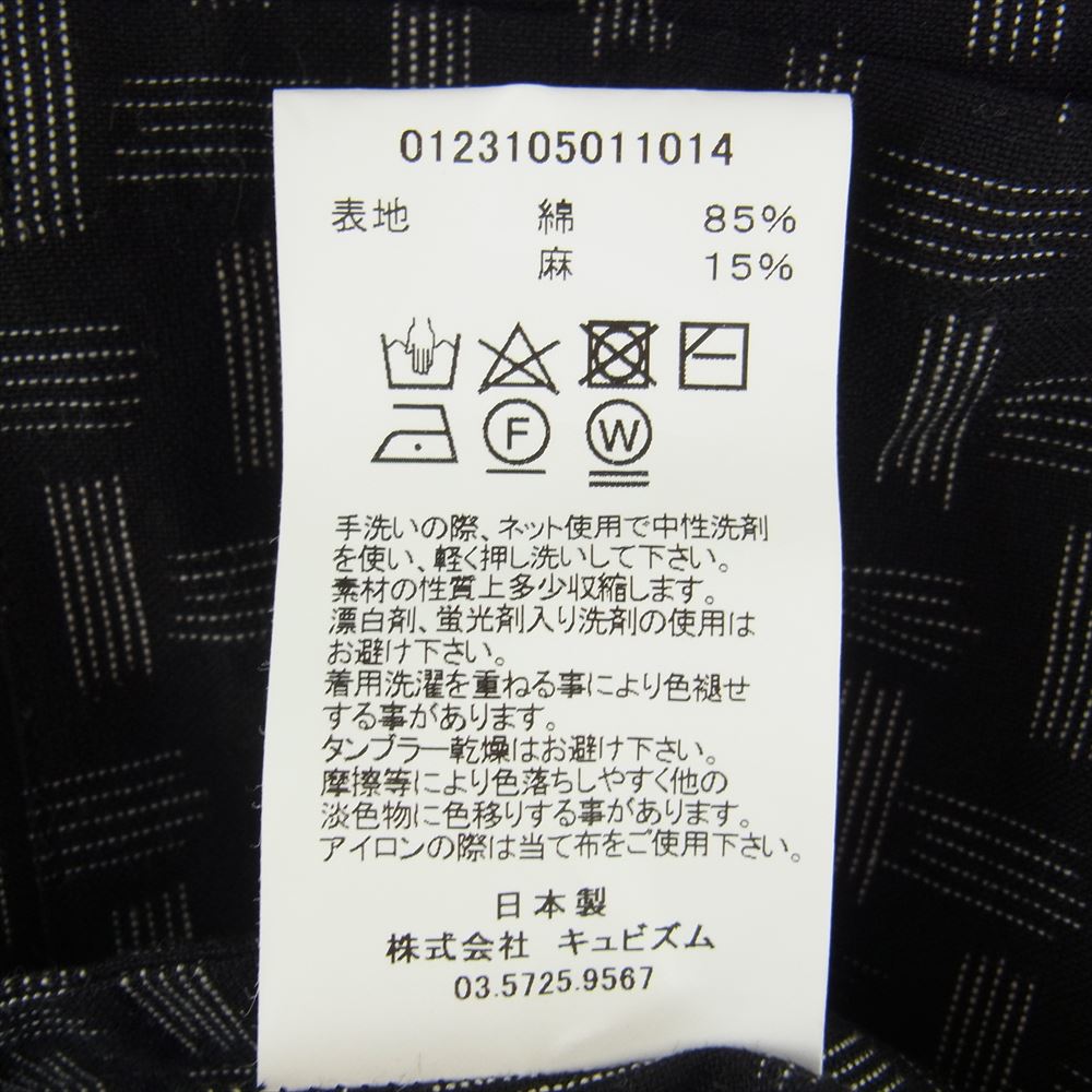 VISVIM ビズビム 23SS 0123105011014 WALLIS SHIRT S/S KASURI ウォーリス 絣 半袖 シャツ ブラック系 2【新古品】【未使用】【中古】