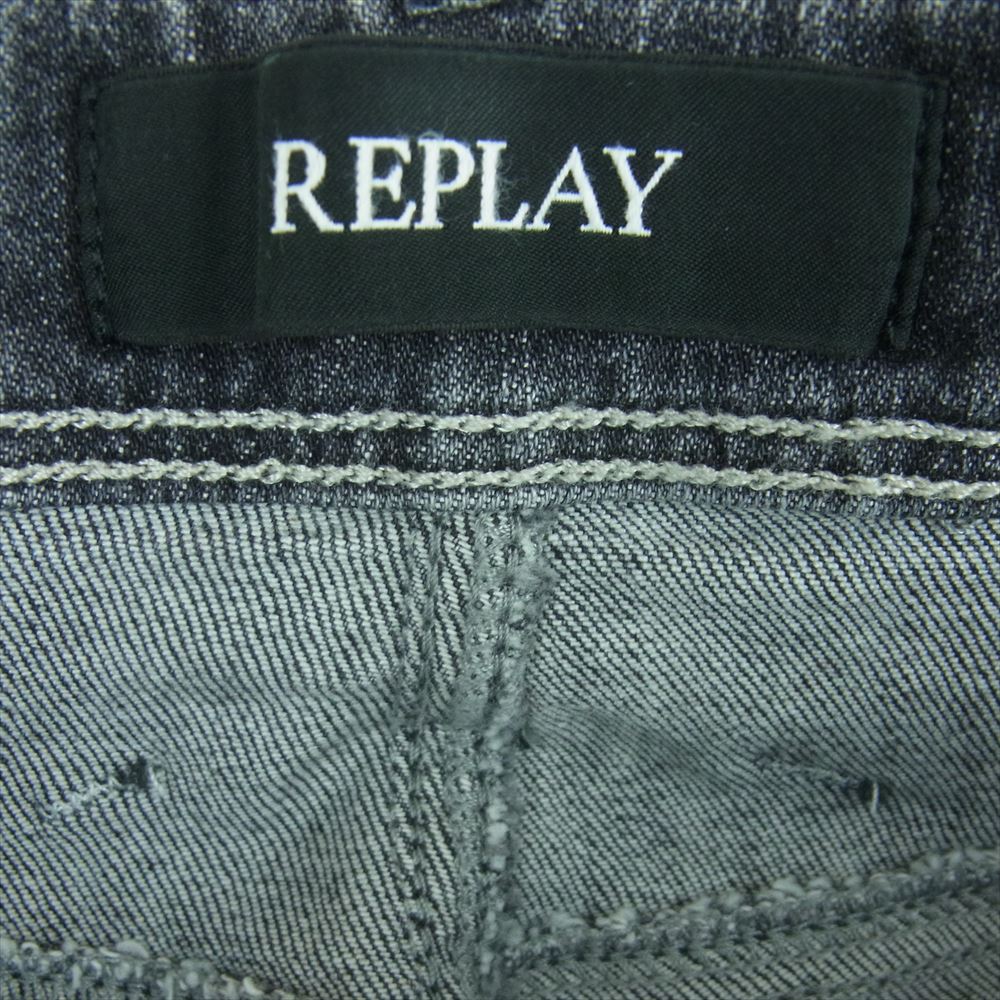 REPLAY リプレイ M914Y .000.661 Y85 ANBASS Hyperflex リサイクル360° デニム パンツ グレー系 W30 L32【中古】