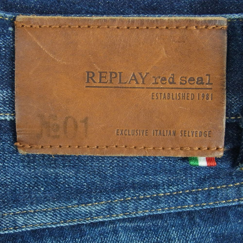 REPLAY リプレイ M1001 セルビッチ 赤耳 ボタンフライ デニム パンツ イタリア製 インディゴブルー系 30 L32【中古】