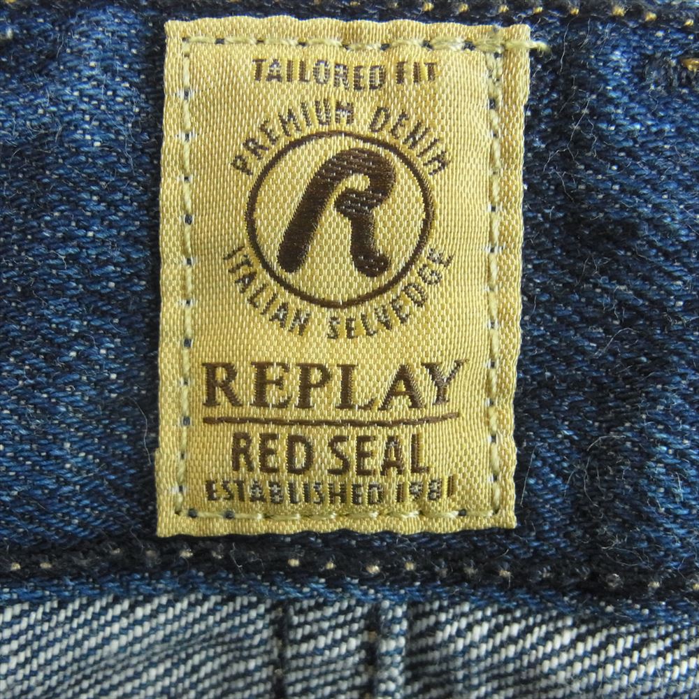 REPLAY リプレイ M1001 セルビッチ 赤耳 ボタンフライ デニム パンツ イタリア製 インディゴブルー系 30 L32【中古】