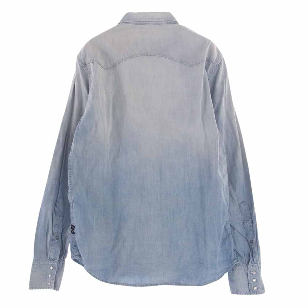 REPLAY リプレイ M4860B 7oz ディープ ブルー デニム 長袖 シャツ インディゴブルー系 M【中古】