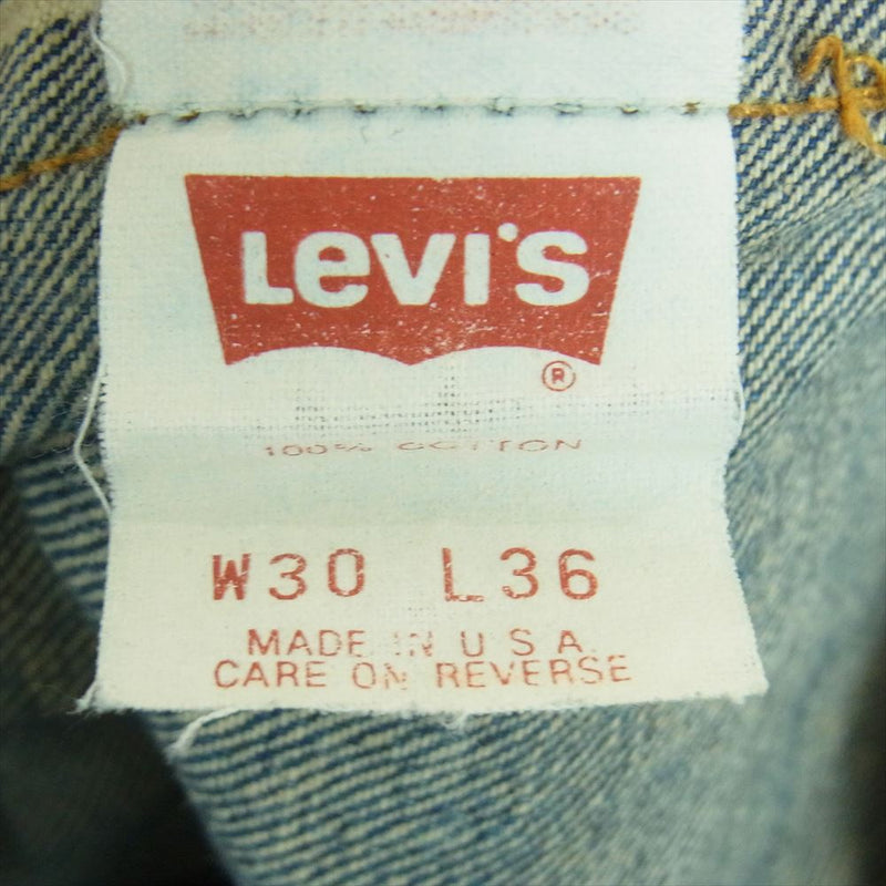 Levi's リーバイス 復刻 USA製 バレンシア工場製 ボタン裏555 501 ビッグE ストレート デニム パンツ インディゴブルー系 W30 L36【中古】