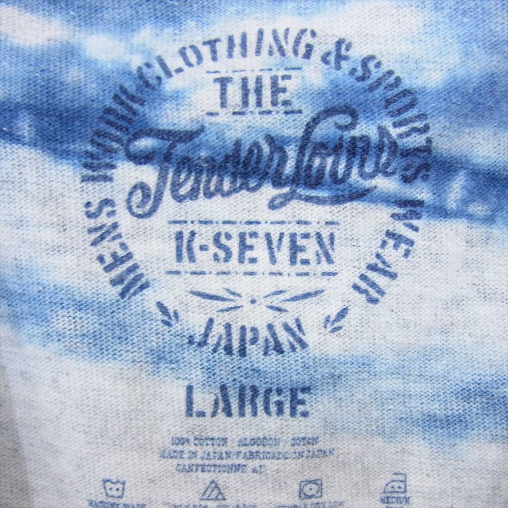TENDERLOIN テンダーロイン T-TEE TIE DYE LONG タイダイ クルーネック ロングスリーブ ポケット付き 長袖 Tシャツ ブルー系 L【中古】