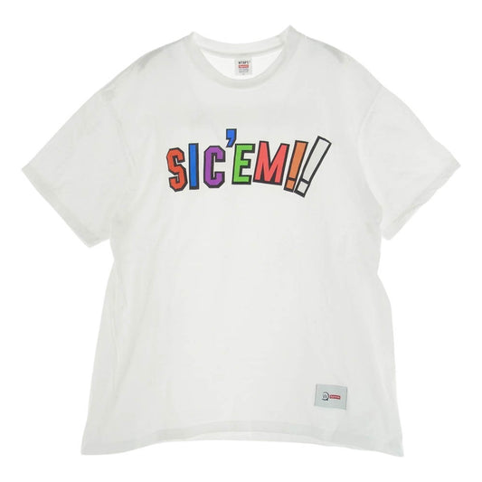 Supreme シュプリーム 21AW WTAPS ダブルタップス Sic'em  バックロゴプリント クルーネック 半袖 Tシャツ ホワイト系 L【中古】