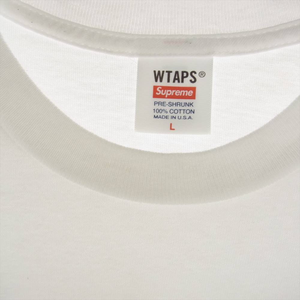 Supreme シュプリーム 21AW WTAPS ダブルタップス Sic'em  バックロゴプリント クルーネック 半袖 Tシャツ ホワイト系 L【中古】