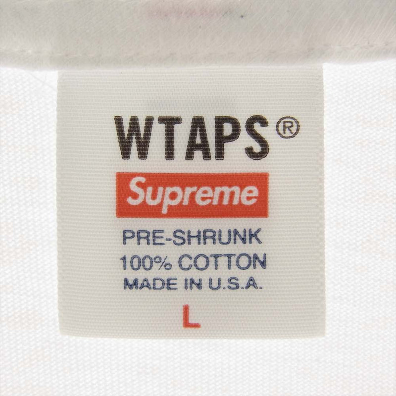 Supreme シュプリーム 21AW WTAPS ダブルタップス Sic'em  バックロゴプリント クルーネック 半袖 Tシャツ ホワイト系 L【中古】